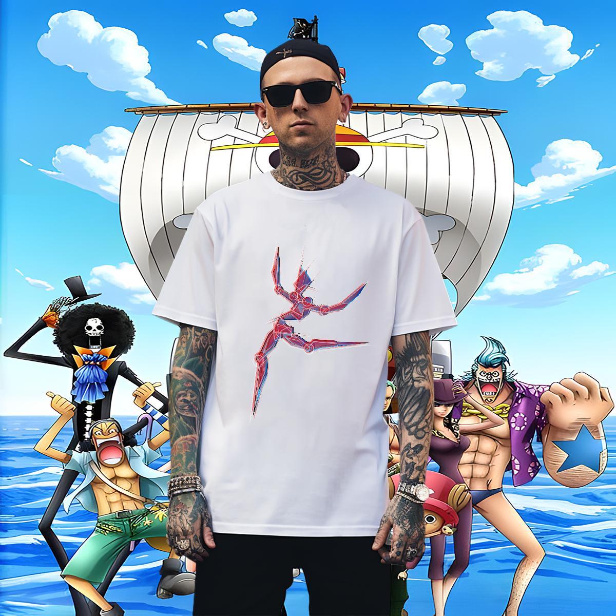 Brand Men Tops Tees 230g Pure Cotton Sports Casual ET Cartoon Printing L-4XL Breathable Crew Neck 2024 T-Shirts Top Tees
