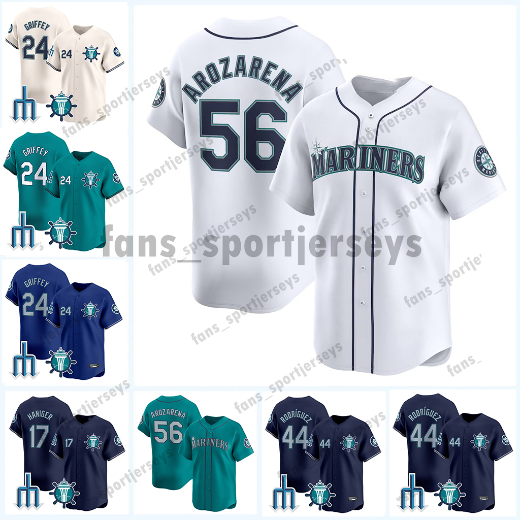 56 Randy Arozarena Ken Griffey Jr. Baseball Jerseys Julio Rodriguez Suzuki Ichiro Ty France Cal Raleigh Edgar Martinez Luis Castillo Logan Gilbert men women youth