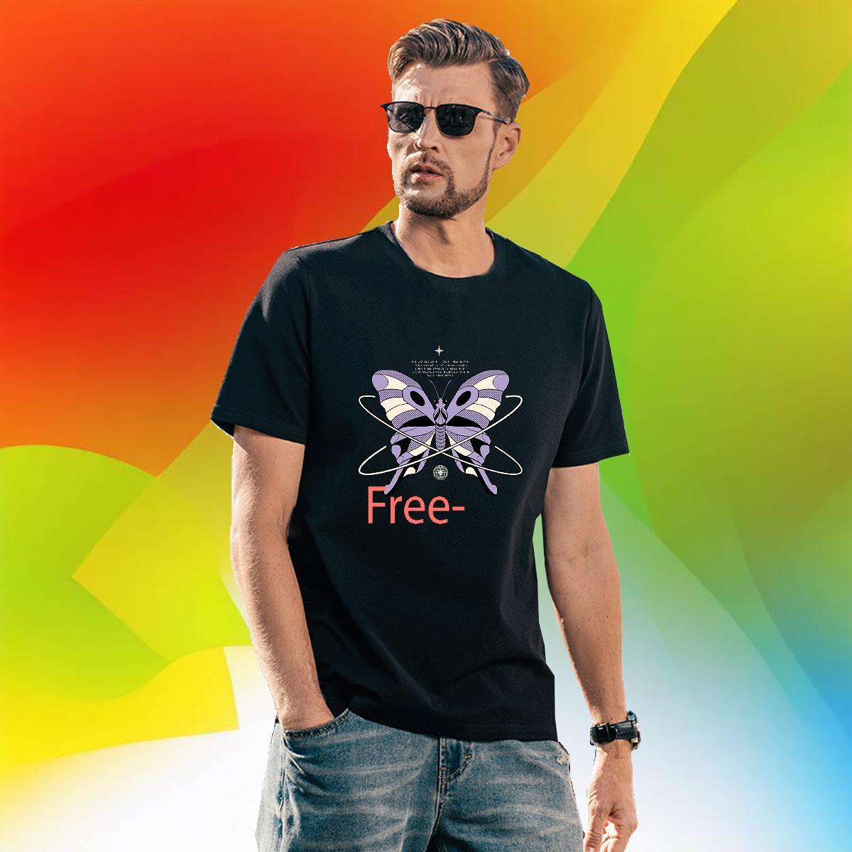 Cool Design Tshirt for Man Woman 230g Pure Cotton Street Butterfly DIY Breathable Short Sleeve New T shirt Clothes