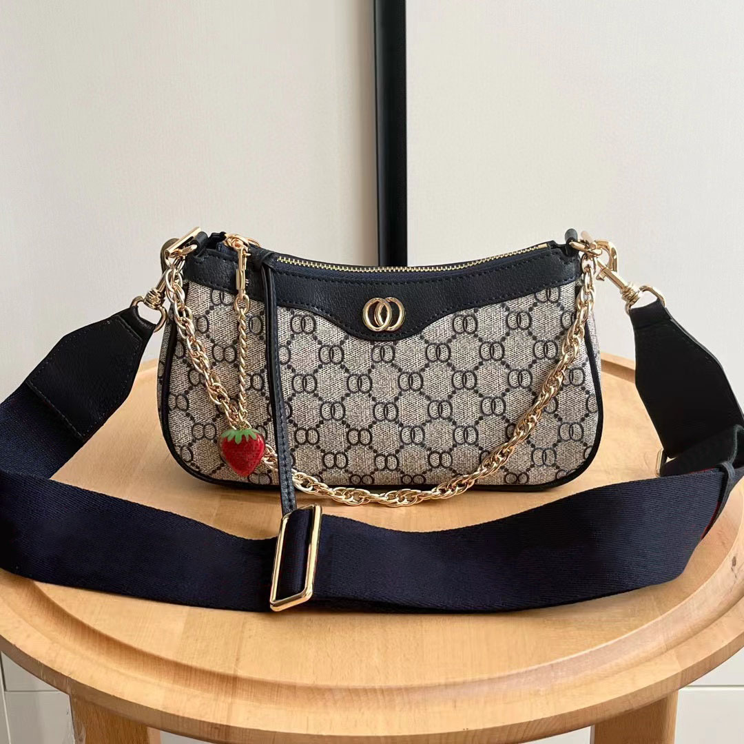 Designer Shoulder The Ophidia Hobo Underarm Bag Crescent Moon Letters Chain composite lady clutch shoulder tote female fashion bag