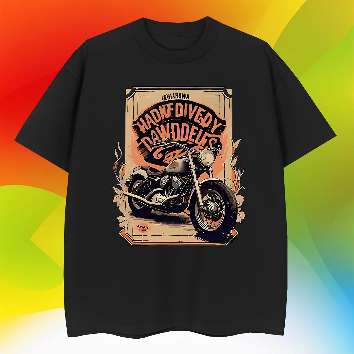Unisex Men Tees 100% Cotton 230g Outdoor Motorcycle Cartoon Printing L-4XL Short Sleeve Soft Free Shipping T Shirts Men Tops Shirt