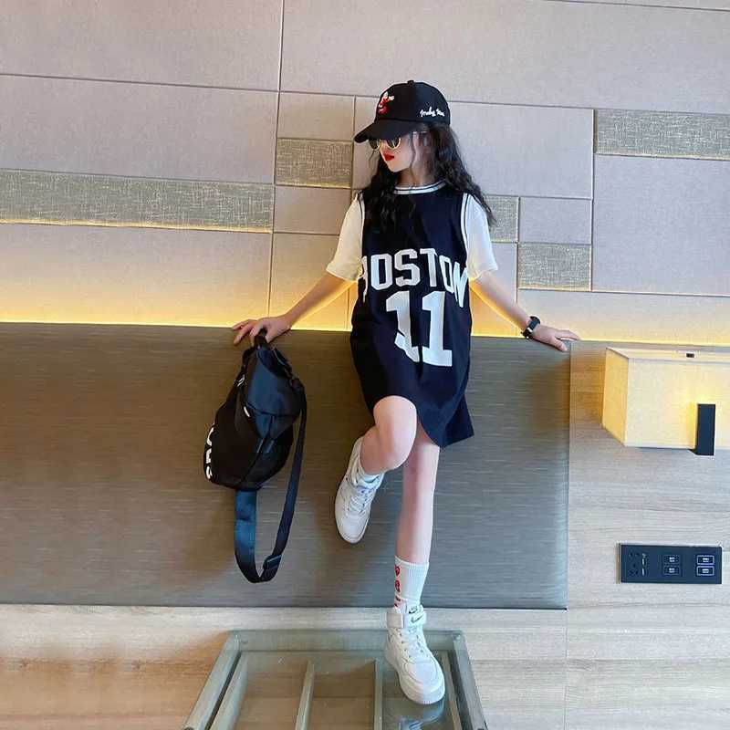 T-shirts Girls Outfits T-Shirts Korean Style Fake Short-sleeved T-shirt Western Style Casual Sports Half-sleeved Top Outfit LoungewearL24729