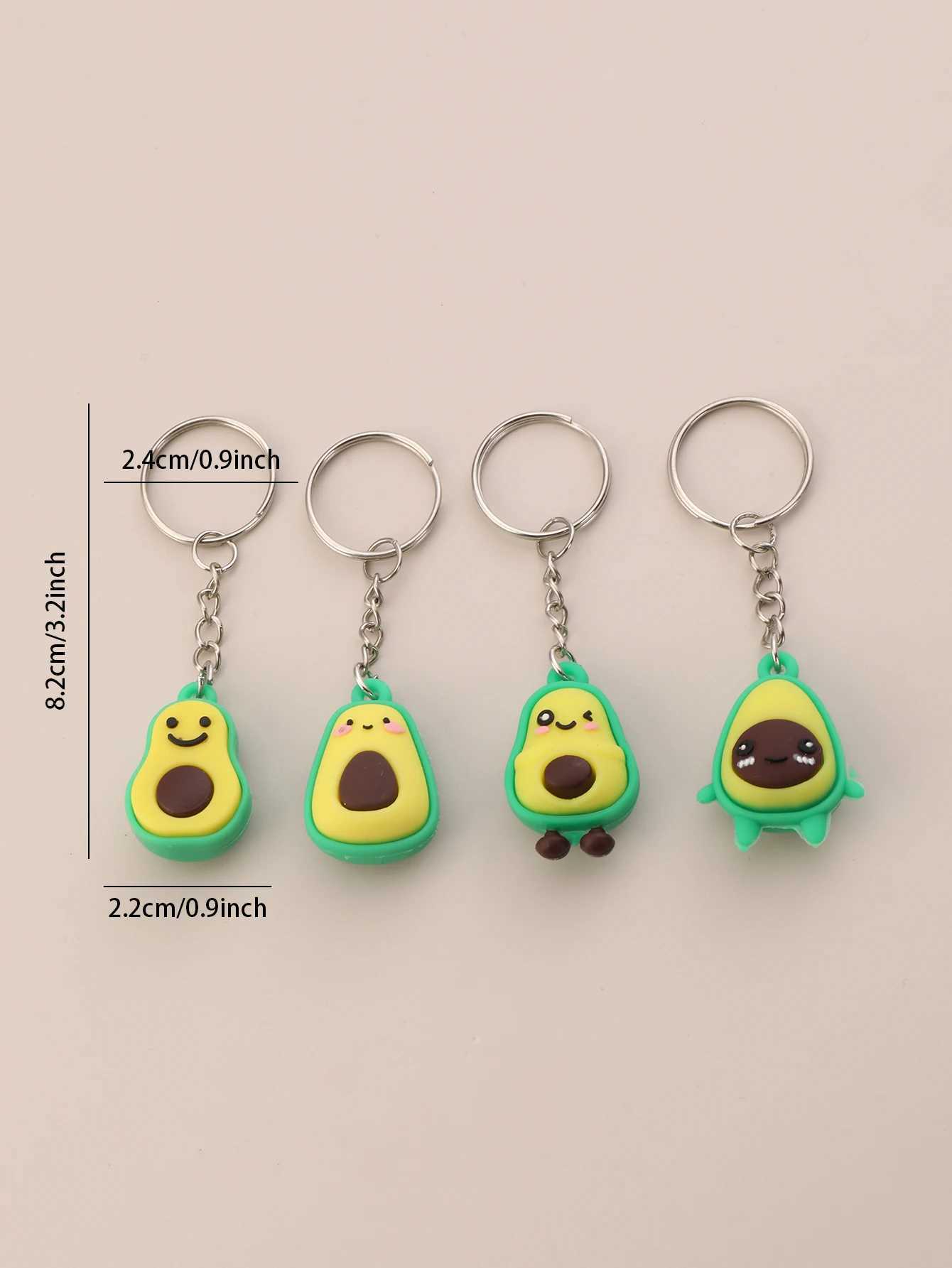 4pcs Avocado Keychain Green Cute Avocado Keychain Friendship Keychain Gift Pendant For Valentines Day BirthdayL240729