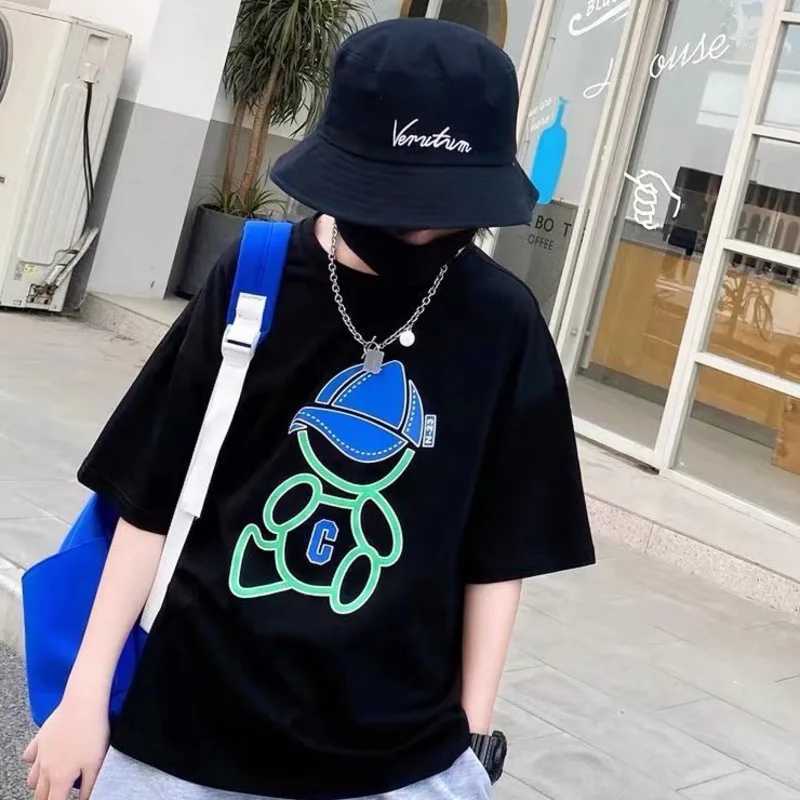 T-shirts Summer Cool Kids Boy Casual Tops Cartoon Print Trendy Childrens T-shirt Short Sleeve European And American Style Toddler TeesL24729
