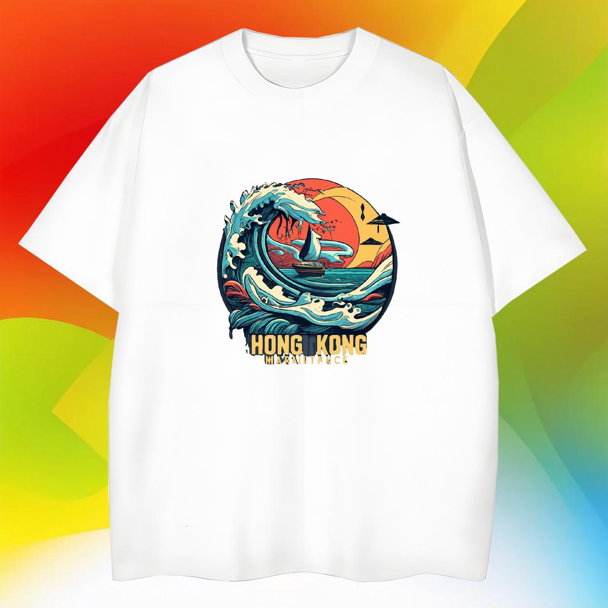Comfortable Men Tshirts 100% Cotton 230g Spring Summer sea Black White Round Neck Short Sleeve Fashion New T-Shirts for Men Clothings