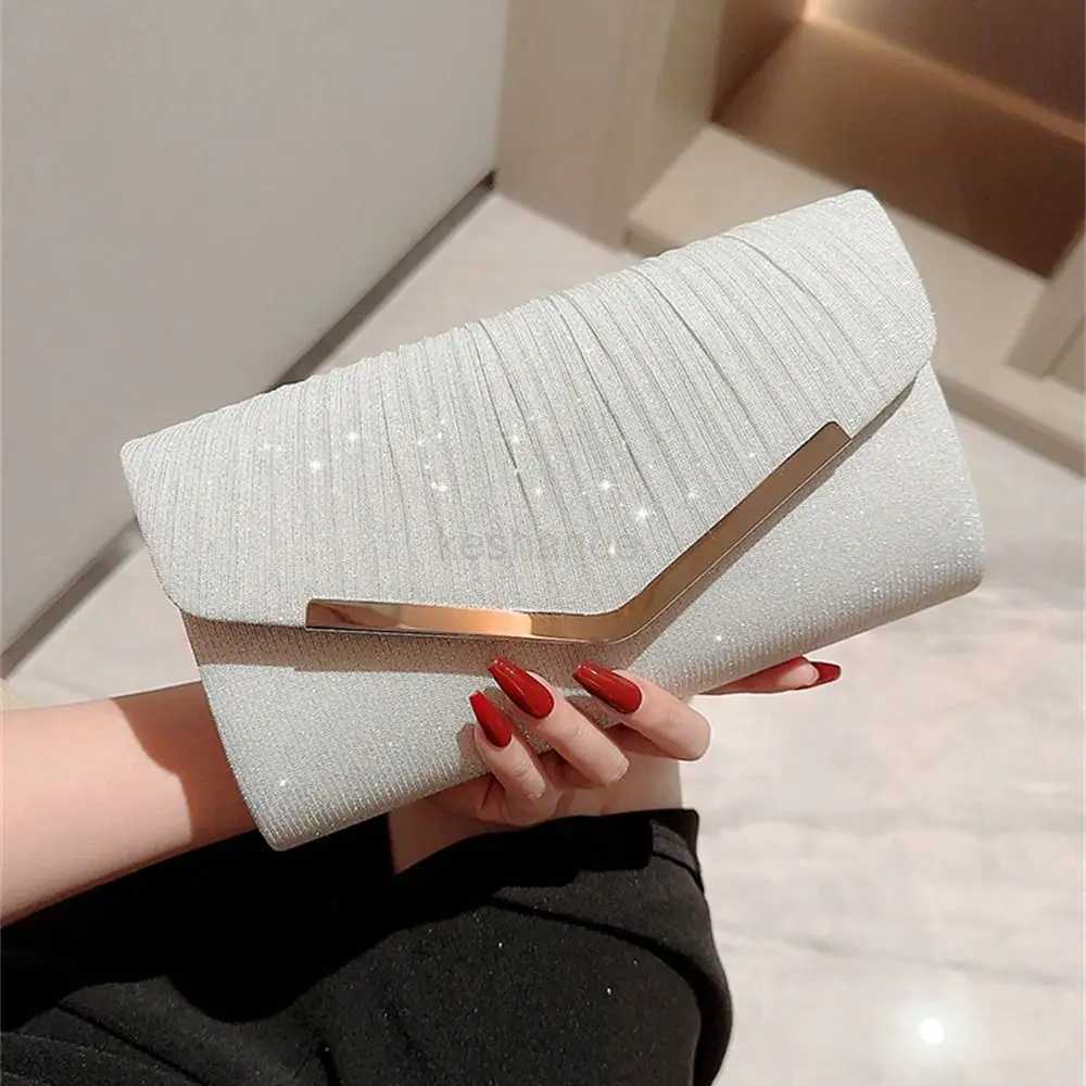 Gold Silver Evening Bag Women Elegant Fashion Banquet Clutch Chain Shoulder Bags Luxury Purse Female Wedding Party BagsXJ240729