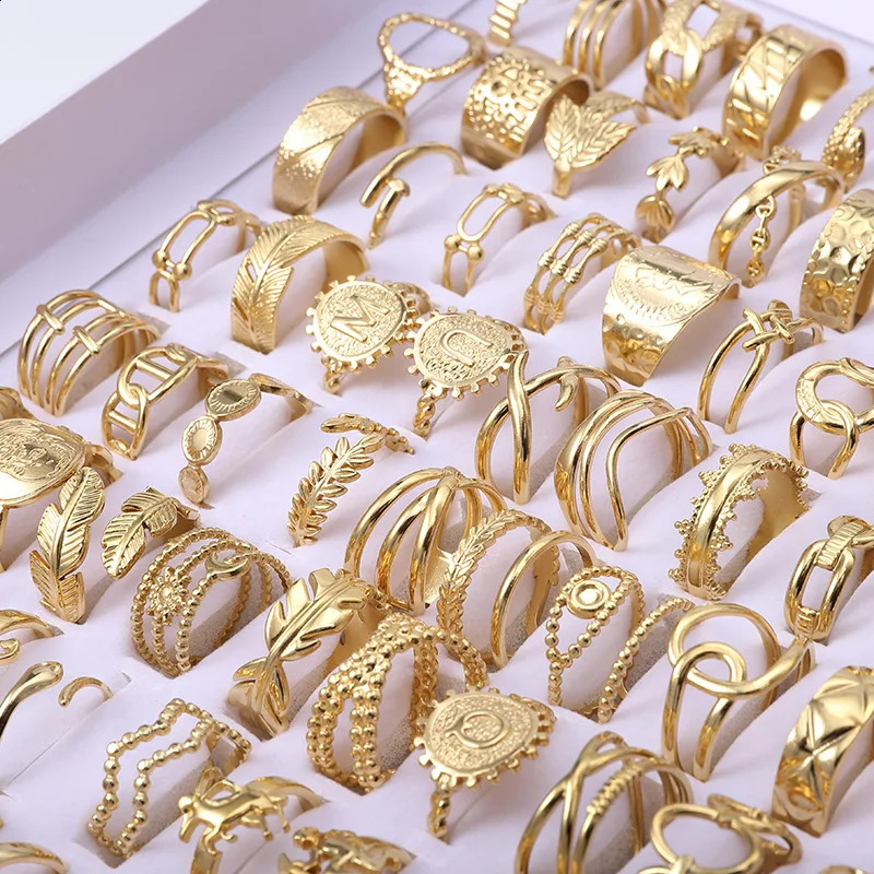 20 piecesbatch of fashionable stainless steel adjustable rings suitable for women mixed style heartshaped snake flower open ring jewelry no fading 240