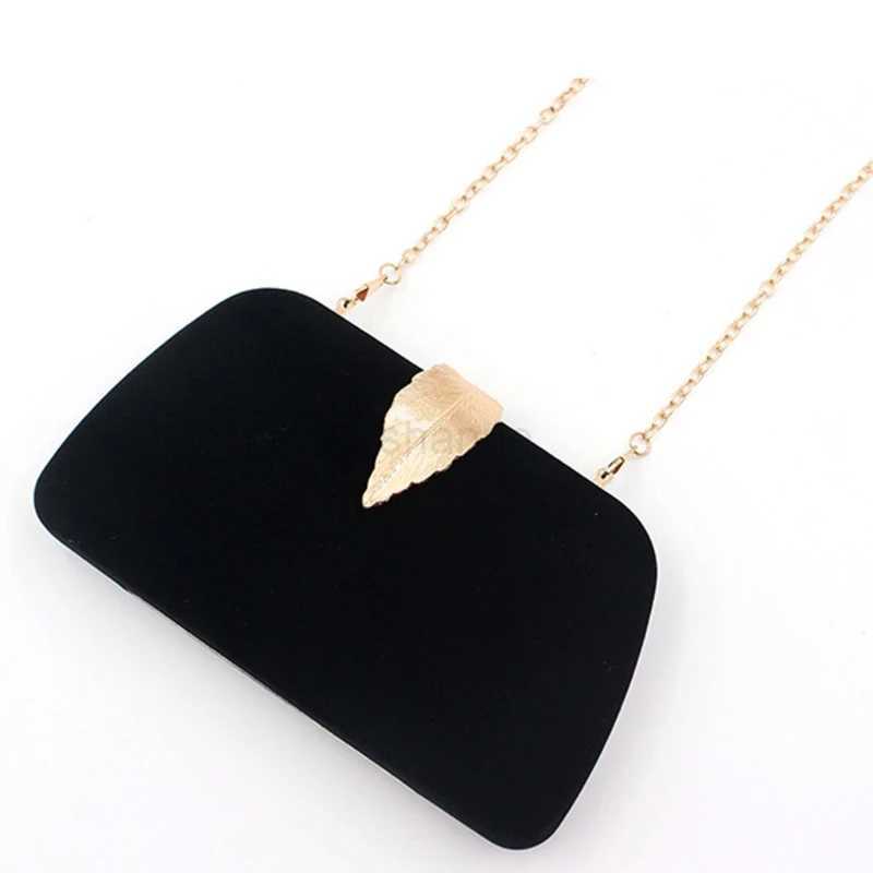 Evening Handbag Chain Clutch Bag Leaf Buckle Dinner Party Prom PurseXJ240729