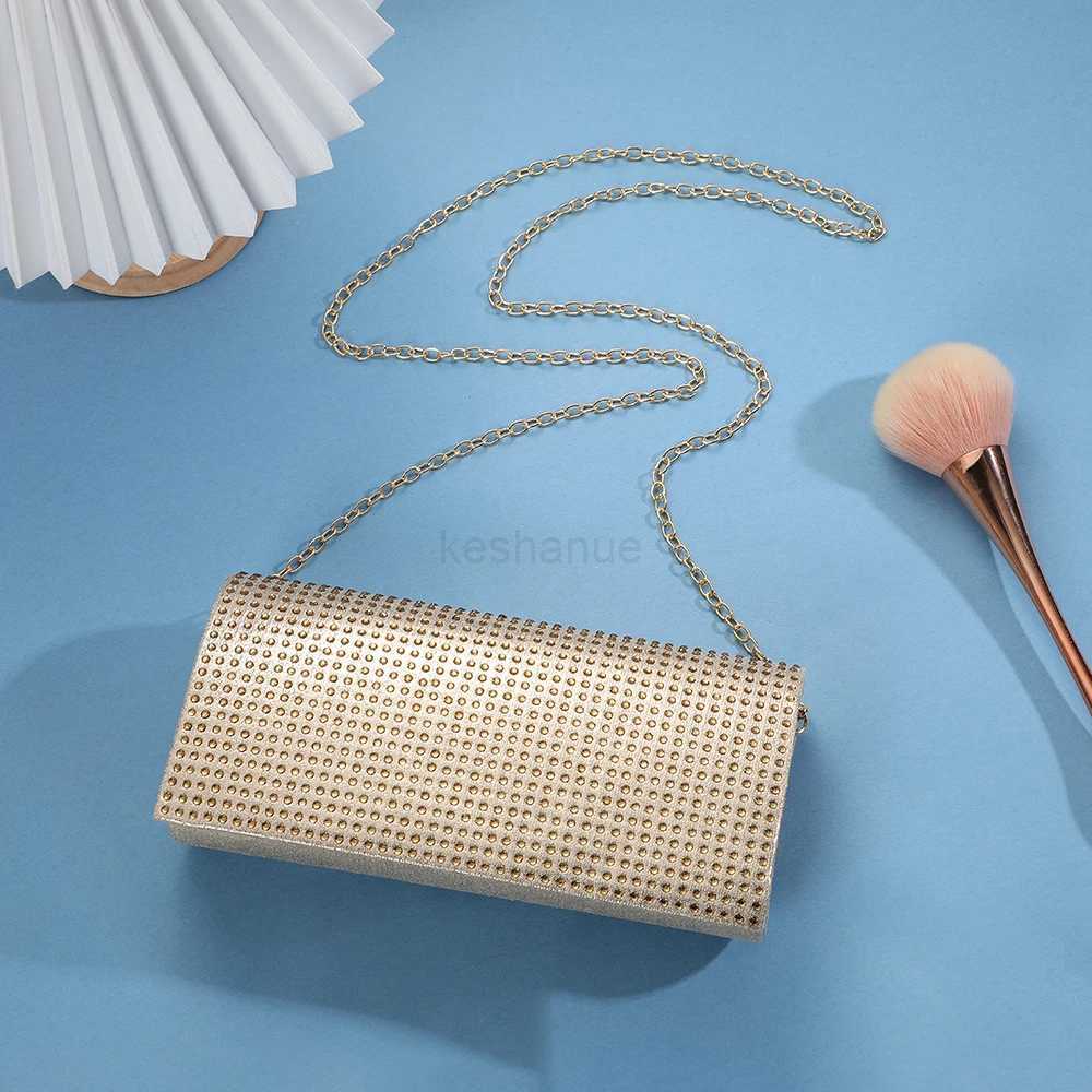 Rhinestone dinner bag fashion for female wholesales evening purse chain luxury envelope evening rhinestone clutch bags for womenXJ240729