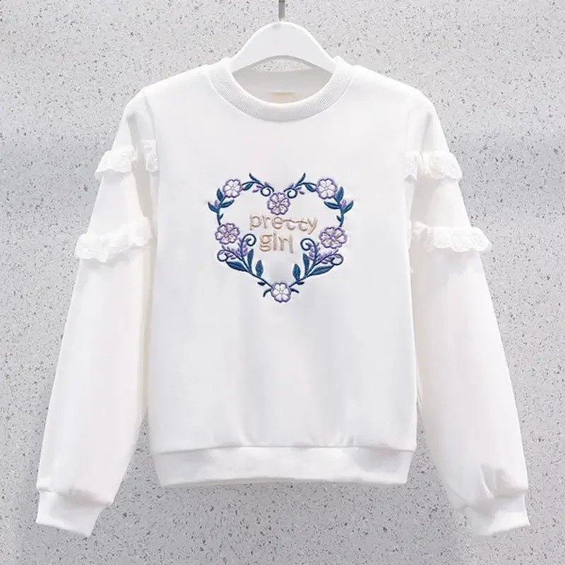 Childrens Sets Clothing Girls Sweater Autumn Round Neck Long Sleeved Girl Two Piece Set Round Collar Soild Sweet 240729