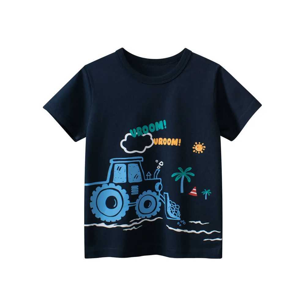 T-shirts 1-9T Cotton Boys T Shirt Toddler Kid Baby Summer Clothes Short Sleeve Loose Tee Top Infant Basic Tshirt OutfitL24729