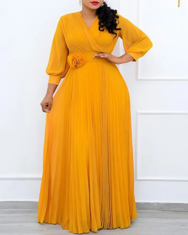 Robe Africaine Long Sleeve Dresses For Women Elegant Wedding Gown Muslim Chiffon Abaya Turkish Dubai Kaftan Dress Outfit 240722