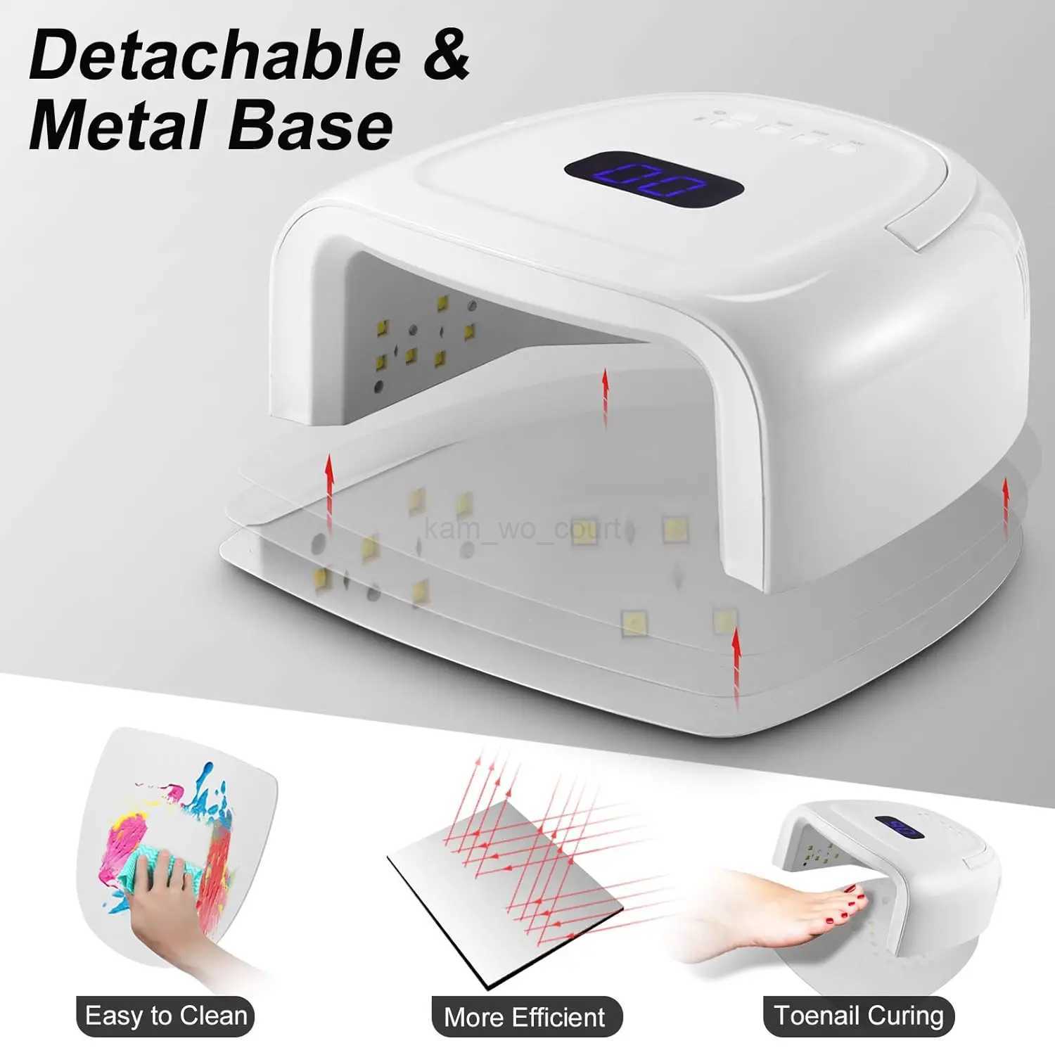 60W Rechargeable UV Nail Lamp Faster Wireless Nail Dryer Gel Polish Light 42 Beads Handle Professional Curing Lamp ForM240729