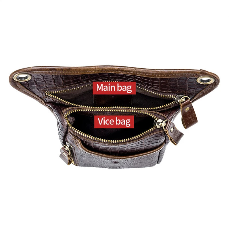 SCHLATUM Genuine Leather Men Multifunction Design Grain Belt Pack Drop Motorcycle Fanny Waist Belt Pack Drop Leg Bag 240729