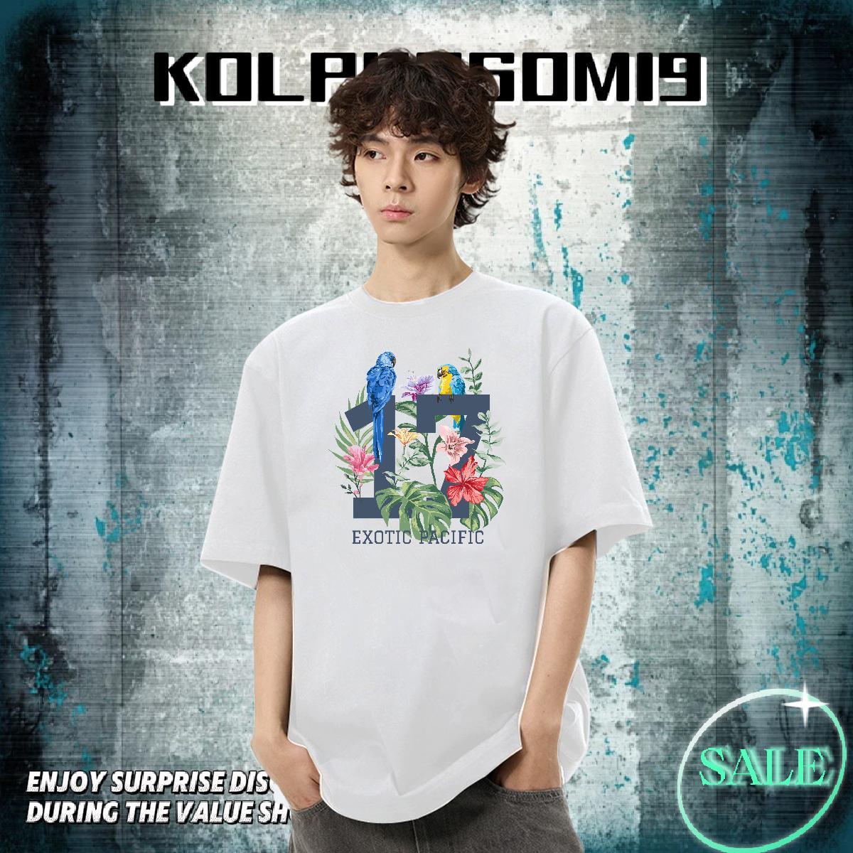 Cool Design Men Tees 100% Cotton 230g Hip Hop bird DIY Anime Round Neck Short Sleeve New Arrival Men T Shirts Tees Shirts