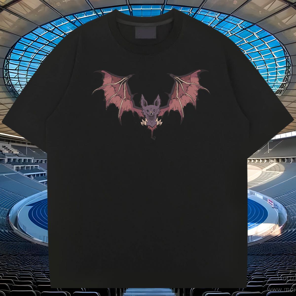 Brand Men Clothes T-Shirt 100% Cotton 230g Street bat Oversized 4XL Short Sleeve Soft Custom T Shirt For Man Tops Tees