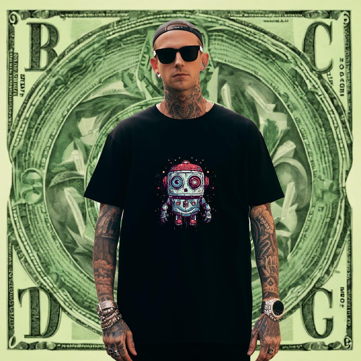 Comfortable Mens Tshirts 230g 100% Cotton Hip Hop Street ET Oversized 3XL 4XL Short Sleeve O-Neck Fashion Designer T-Shirts for Men Clothes