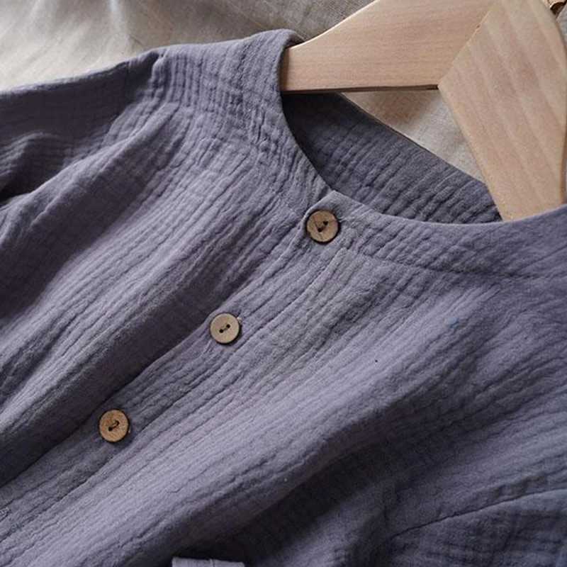 Autumn New Childrens Baby Cotton Linen Long Sleeve Shirt Literature Japanese Boys and Girls Casual Button Thin Cardigan WTB81W240729