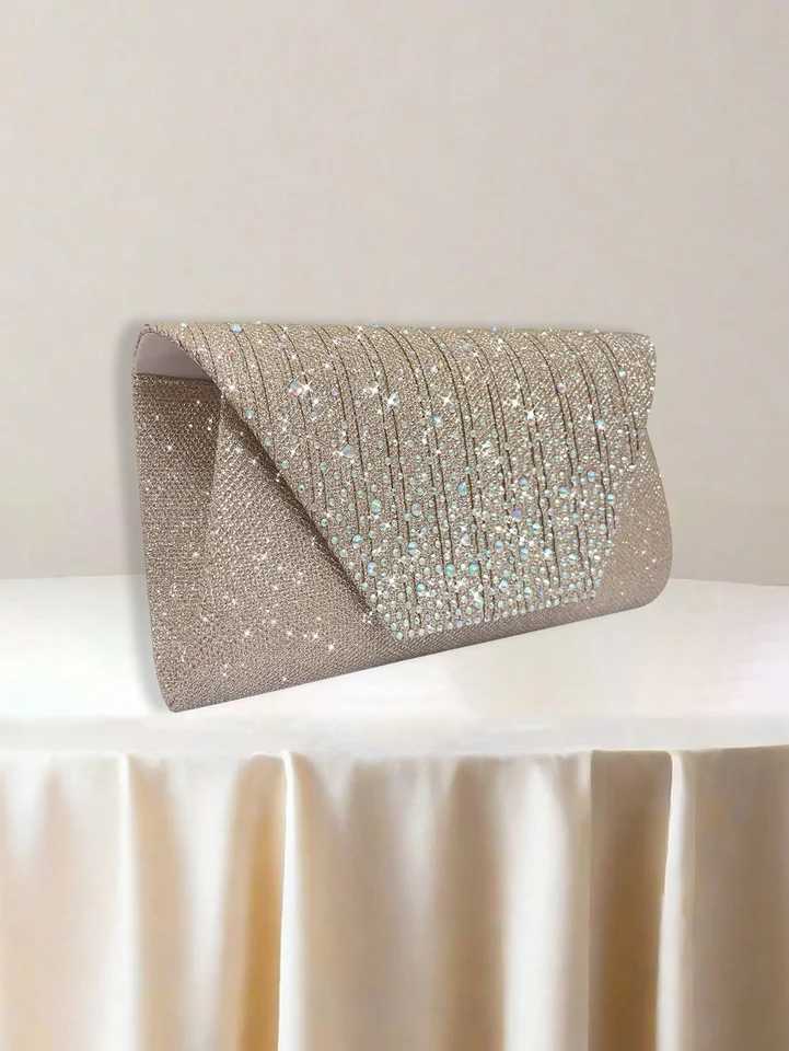 Charming Elegant Sophisticated Quiet Sequined Clutch Rhinestone Stylish Luxurious Shiny Glitter Evening bagXJ240729