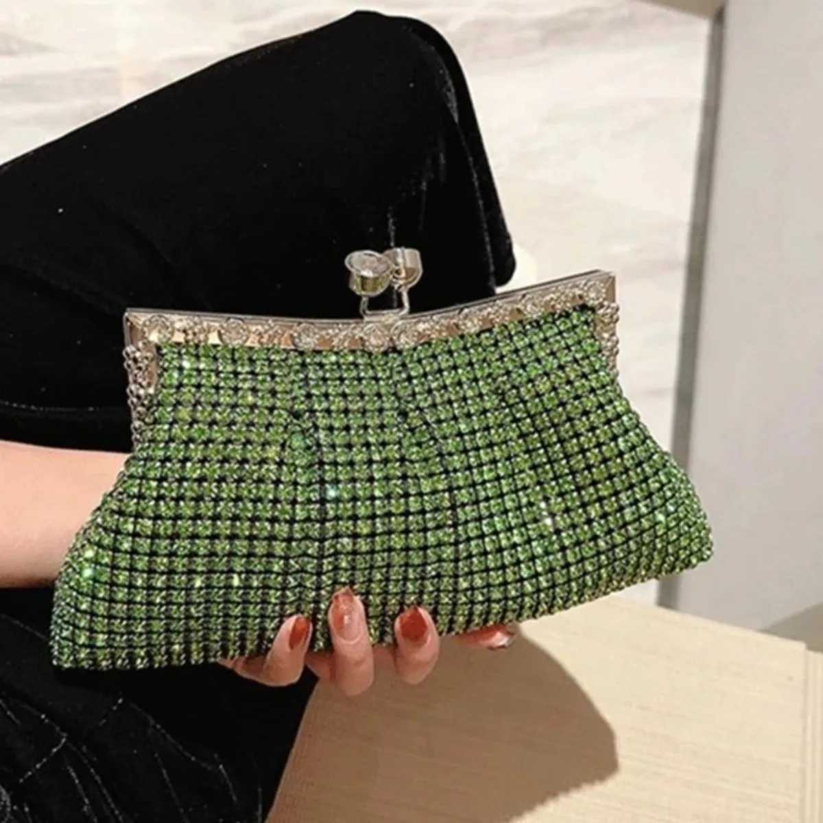 Women Luxury Rhinestone Evening Clutch Bag Detachable Chain Wedding Purse Prom Banquet Handbag Female Elegant Party Shoulder BagXJ240729