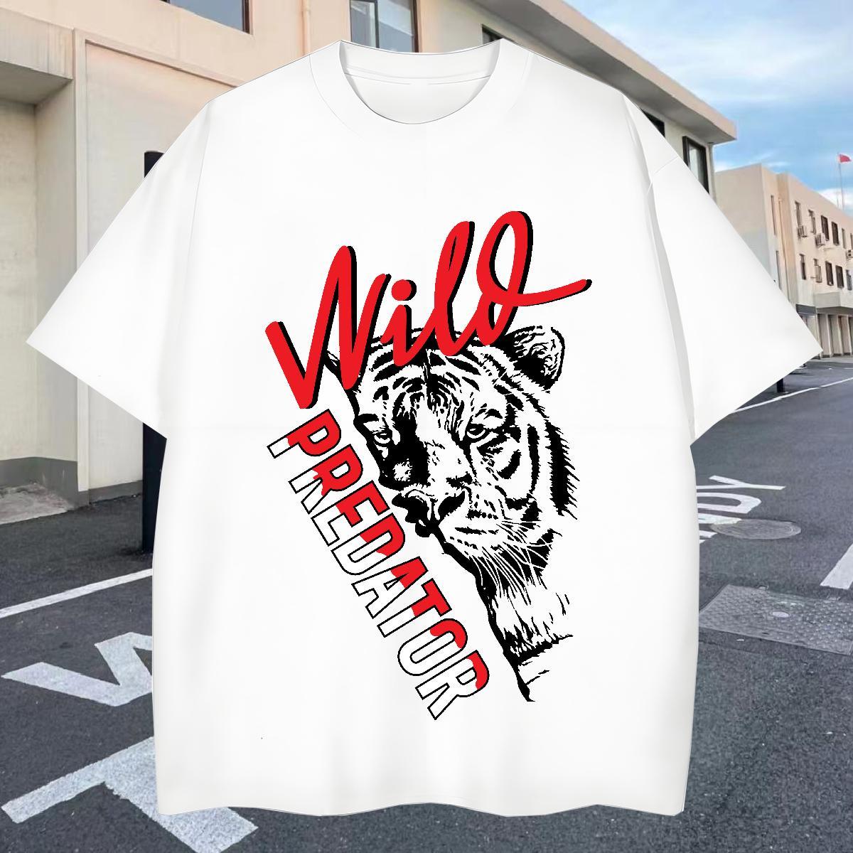 Cool Design Men Clothes T-Shirt 100% Cotton 230g Outdoor tiger Skull O Neck Short Sleeves Casual New T Shirts Men Tshirts