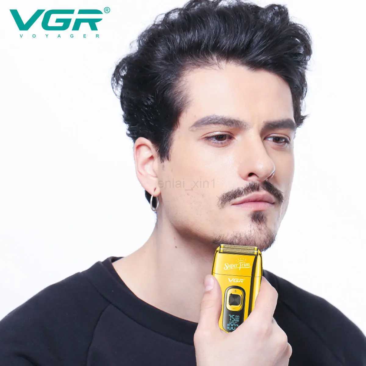 VGR V-332 Professional Metal Electric Beard Razor Trimmer Rechargeable Cordless Metal Twin Blade Foil Shaver For MenY240729 - view 6