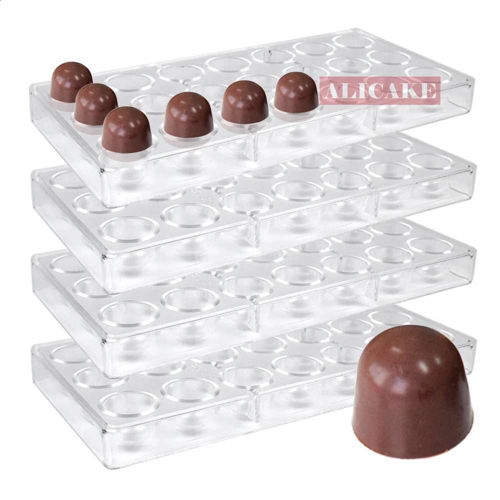 4Pcs Set Polycarbonate Chocolate Molds Bullet Shape Candy Bonbons Mould Professional Baking Pastry Confectionery Tools 2124B 240729