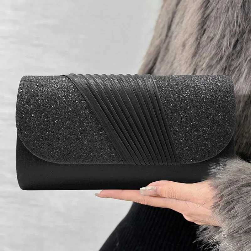 Women Evening Clutch Bag Female Crystal Day Clutch Wedding Purse Party Banquet Black Silver Clutches Bag Sequin Shoulder BagXJ240729