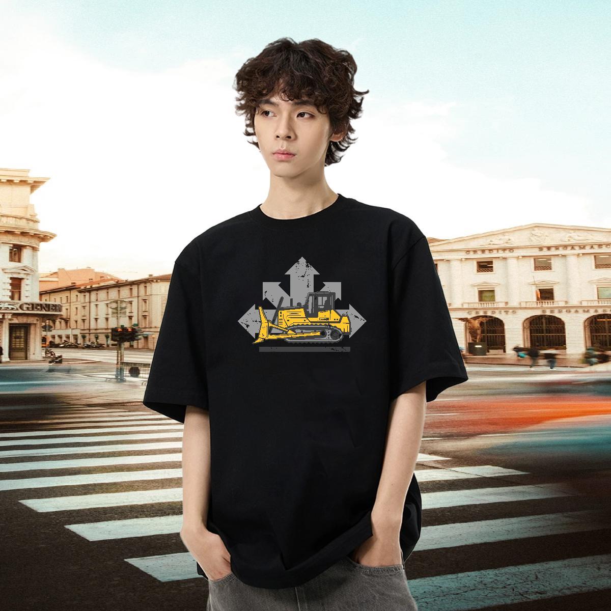 Loose Fit Men Tees 230g 100% Cotton Street Casual car DIY Printed Round Neck Short Sleeve New Designer Mens T Shirts Clothes