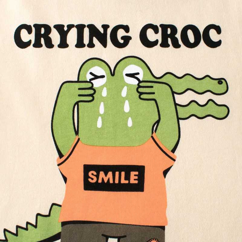 T-shirts 1-9T Cotton Boys T Shirt Toddler Kid Tshirt Baby Boys Girls Clothes Summer Basic Top Crocodile Print Infant Tee Childrens OutfitL24729