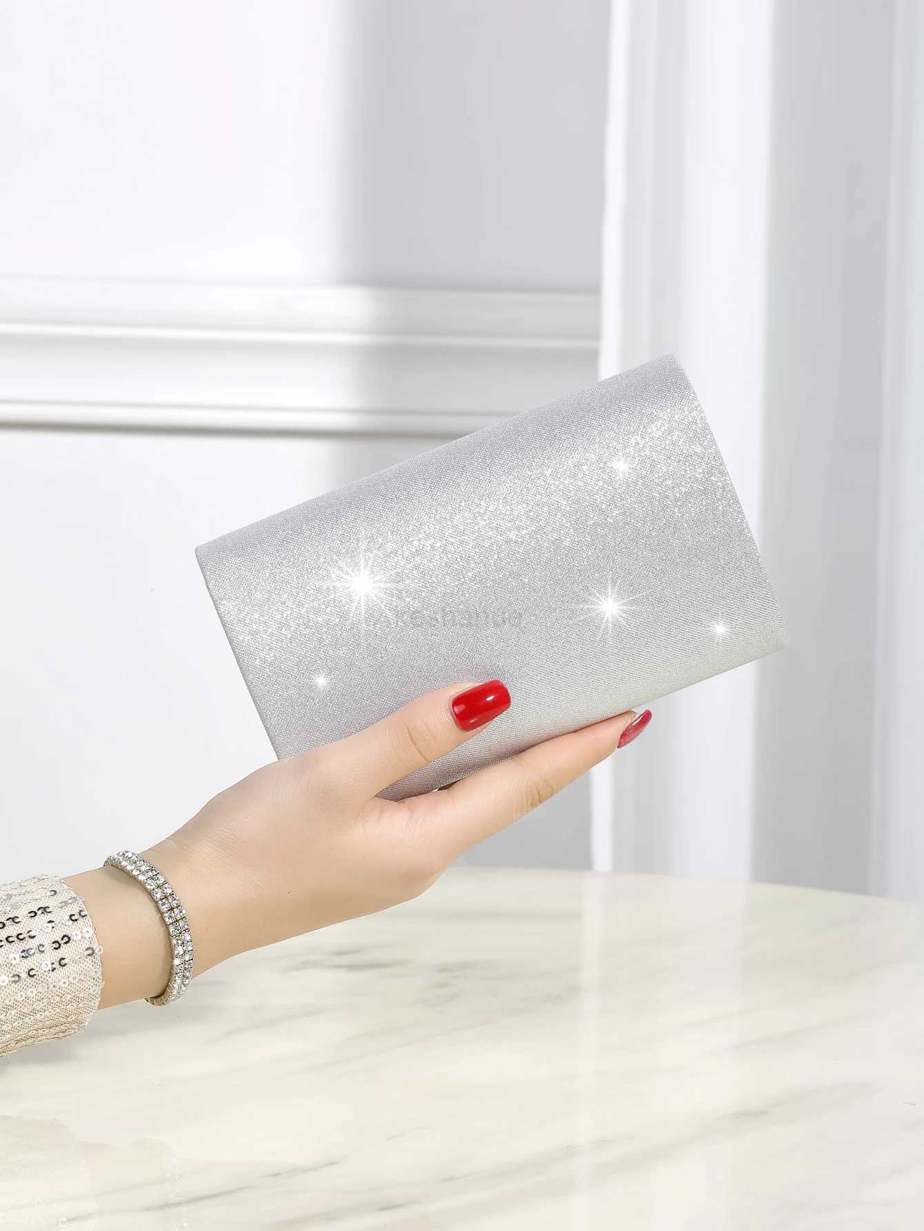 Classic Clutch Evening Bag Flap Coin Purse Womens Elegant Dinner Bag Sequin Luxurious Shiny Mini Glitter Detail Square BagXJ240729