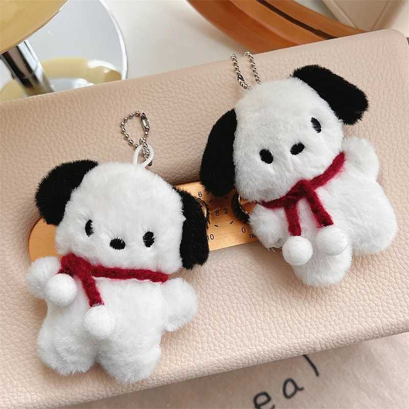 Cartoon Dog Doll Keychain Women Cute Plush Dog Keyring For Girls Gifts Creative Car KeychainL240729
