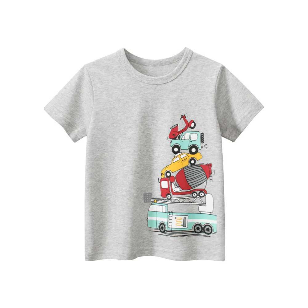 T-shirts 1-9T Toddler Kid Baby Boy Summer Clothes Cotton Infant T Shirt Short Sleeve Cars Print Tshirt Basic Tee Top OutfitL24729