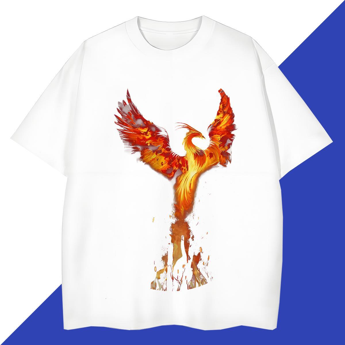 Classic Mens Tshirts 230g Cotton Home Outdoor bird Black White Crew Neck 2024 T-Shirts Top Tees