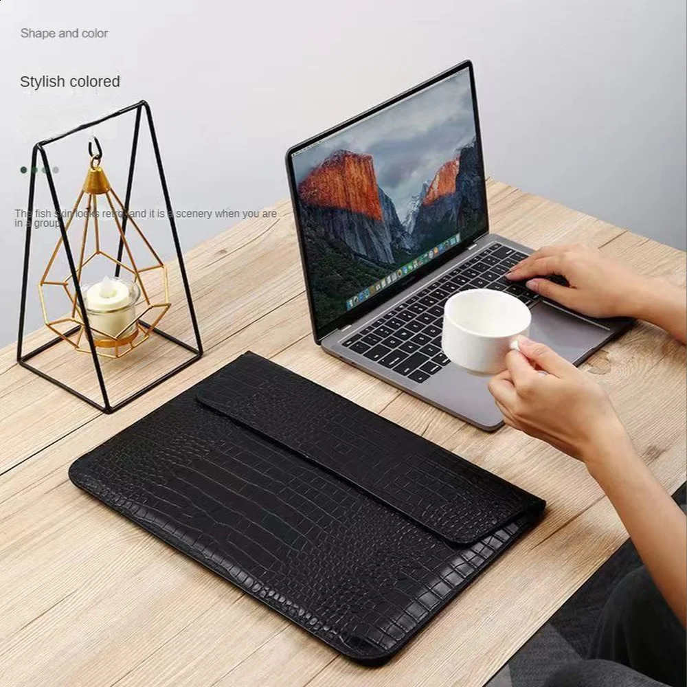 Laptop Sleeve for Air 13 Case 11 13 15 Pro 13.3 15.4 Retina Unisex Sleeve Envelope Fundas PU Leather Laptop Sleeve Pouch 240729