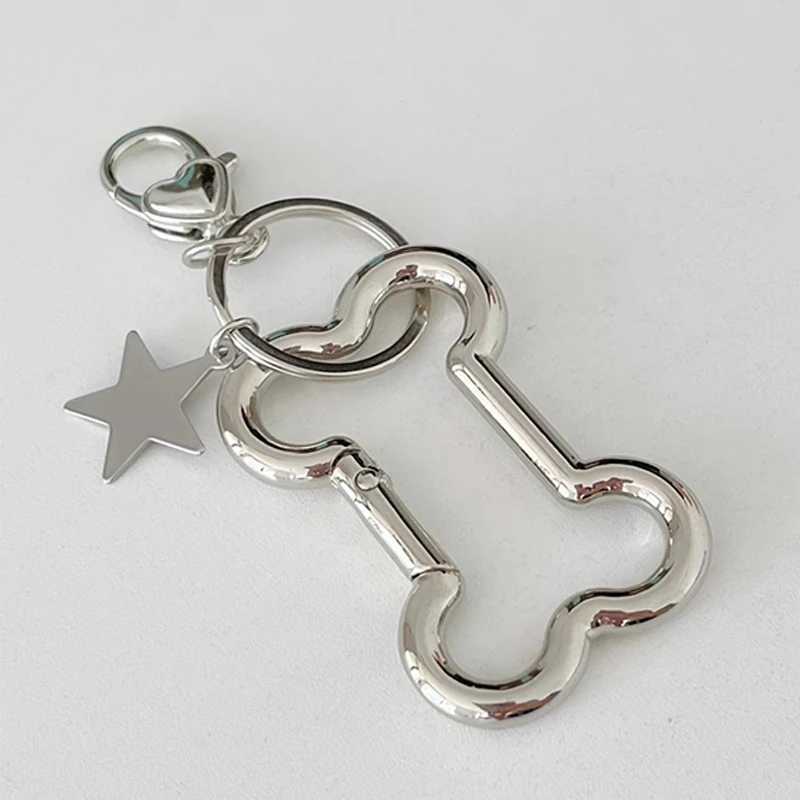 Punk Cool Bone Keychain Korean Fashion Star Bag Pendant Accessorys Goth Jewelry Grunge Keychains CuteL240729