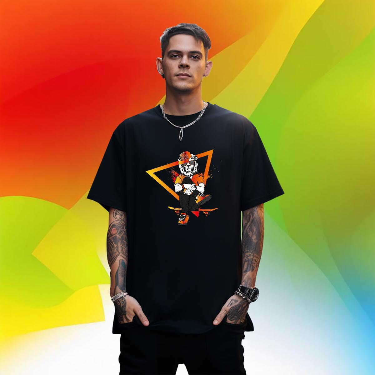 Soft Men Tees 230g 100% Cotton Beach lion Oversized O Neck Short Sleeves Fashion Designer Mens T Shirts Clothes