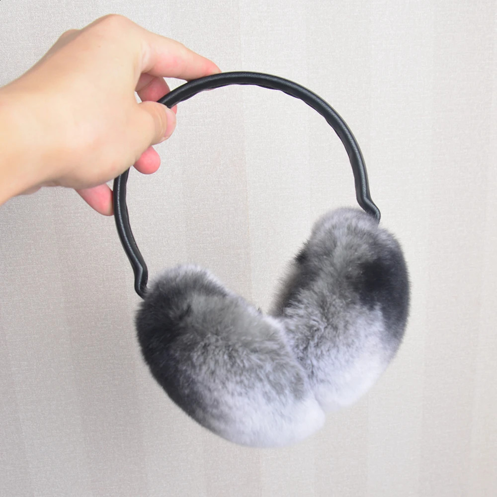 Rex Rabbit Fur Hang Ear Cover Warm Winter Earmuffs Headwear Ear Muffs Fur Earmuffs Cold Ear Warmer Fold Ear Protection Headband 240724