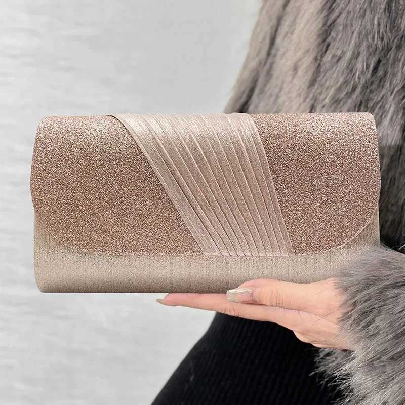 Women Evening Clutch Bag Female Crystal Day Clutch Wedding Purse Party Banquet Black Silver Clutches Bag Sequin Shoulder BagXJ240729
