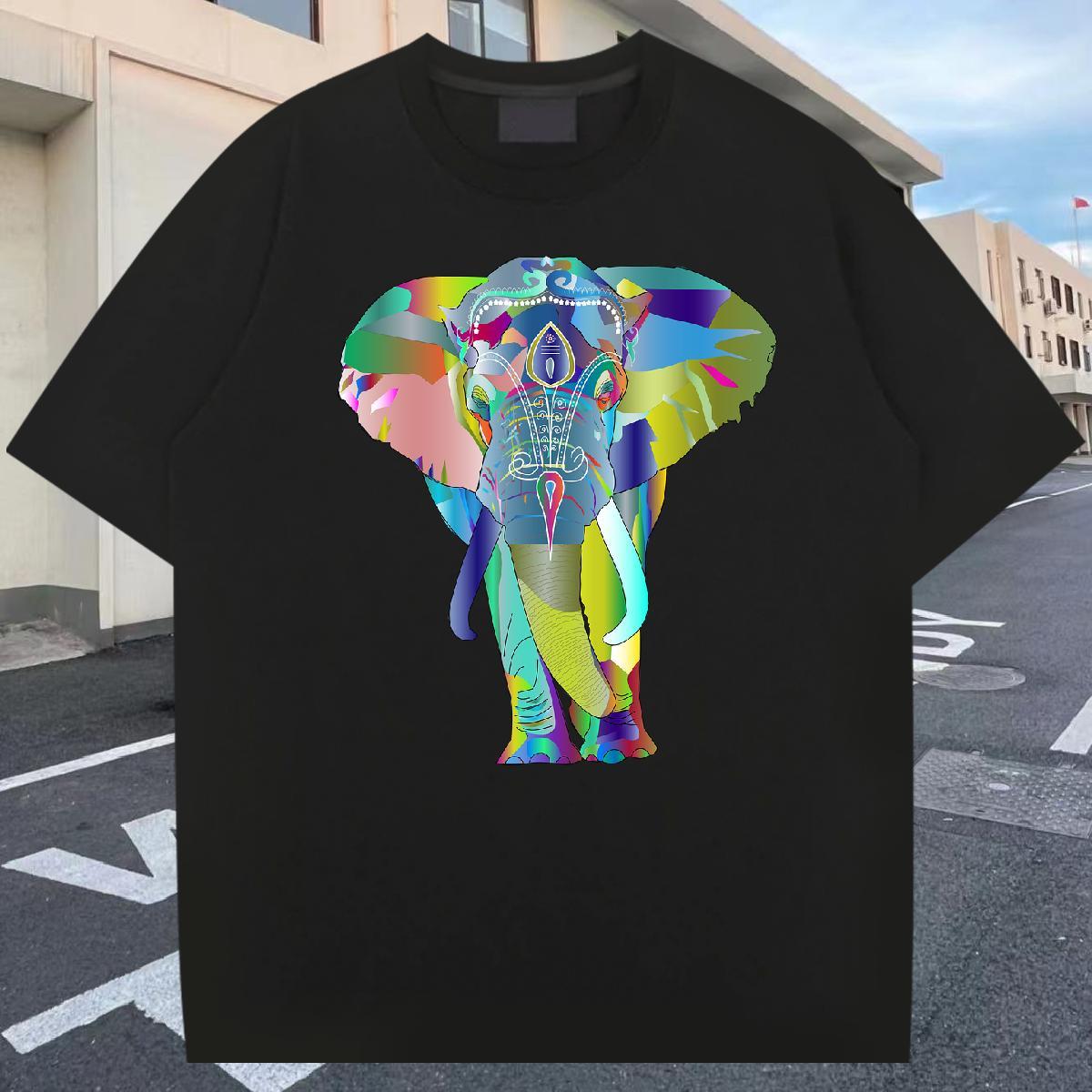 Classic Tshirt for Man Woman 230g Cotton Daily Outfit Elephant Custom Big Size Breathable Soft Brand Mens T Shirts Tees Shirts