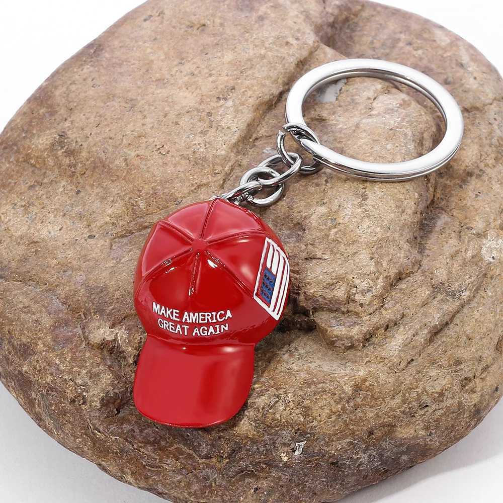 10Pcs Red Hat Trump Keychain MAGA MAKE AMERICA RGEAT AGAIN Key Ring Fashion Nation Key Holder For Men Women Jewelry AccessoriesL240729