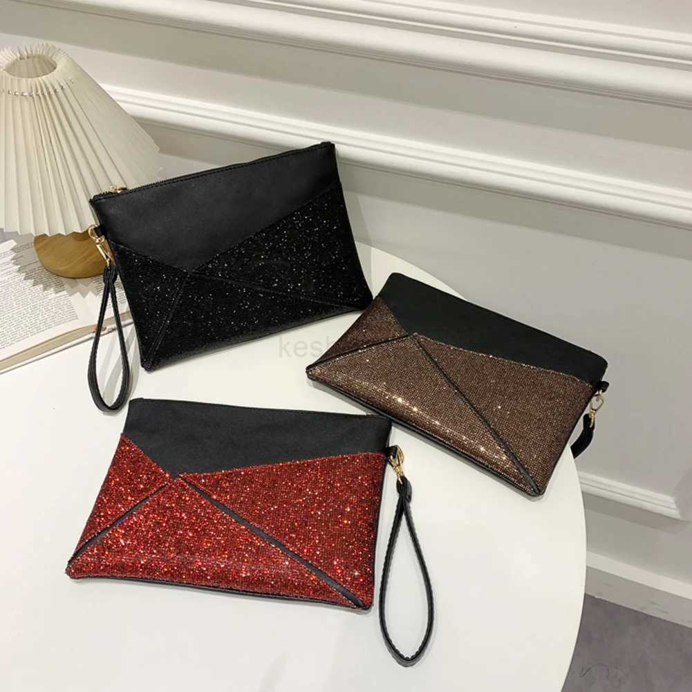 Female PU Leather Diamond Envelope Clutch Bag Women Evening Bag Bridal Wedding Purse Luxury Design Business Quilted Shoulder BagXJ240729