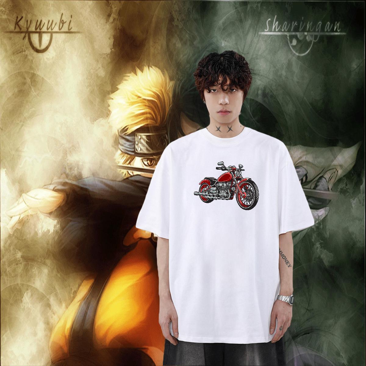Soft Men Tees 230g Cotton Summer Casual Motorcycle Custom Big Size O-Neck Short Sleeve Free Shipping T shirt Top Tees