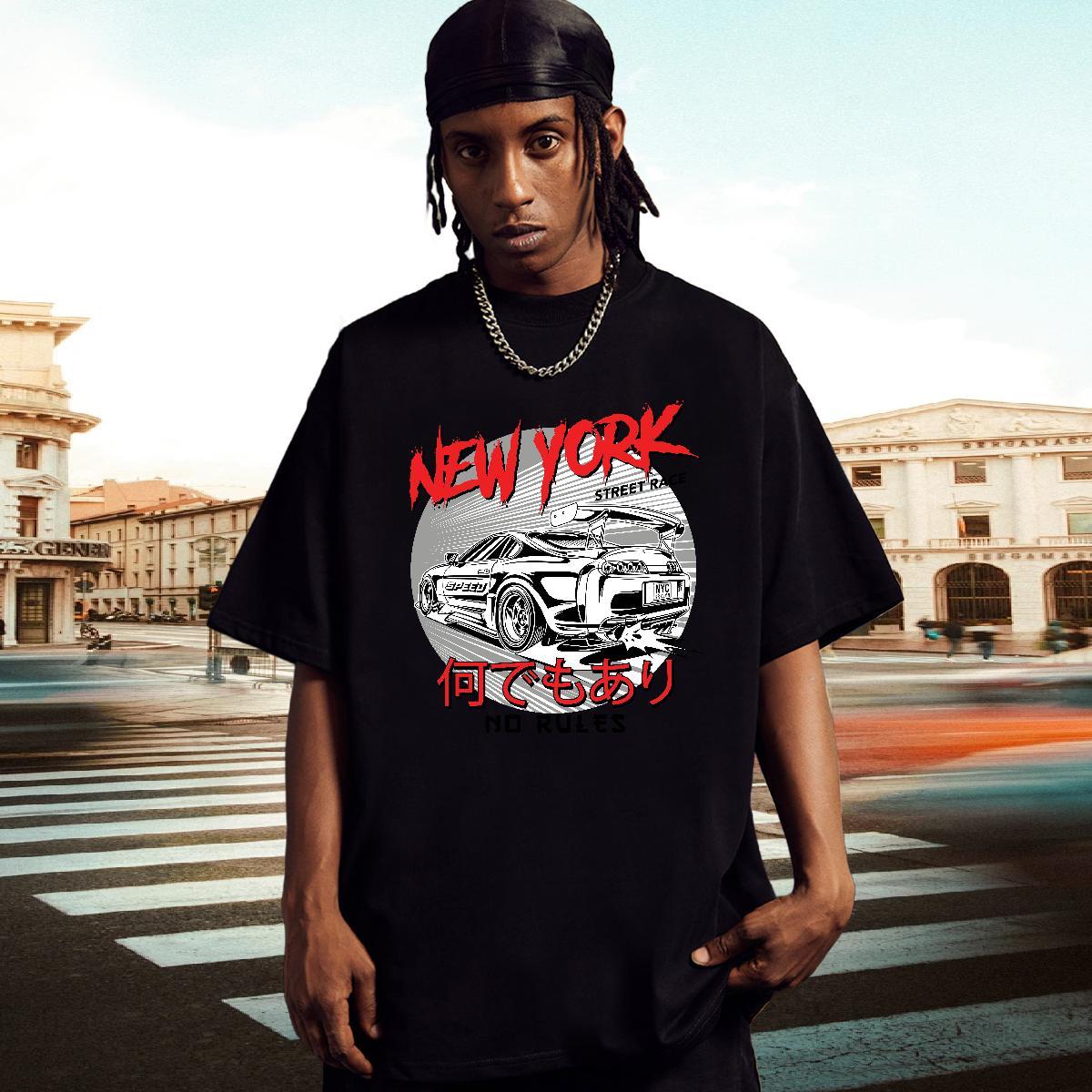 TOP Quality Men Clothes T-Shirt 230g Pure Cotton Beach car Customized Breathable Short Sleeve 2024 New Mens T Shirts Clothings