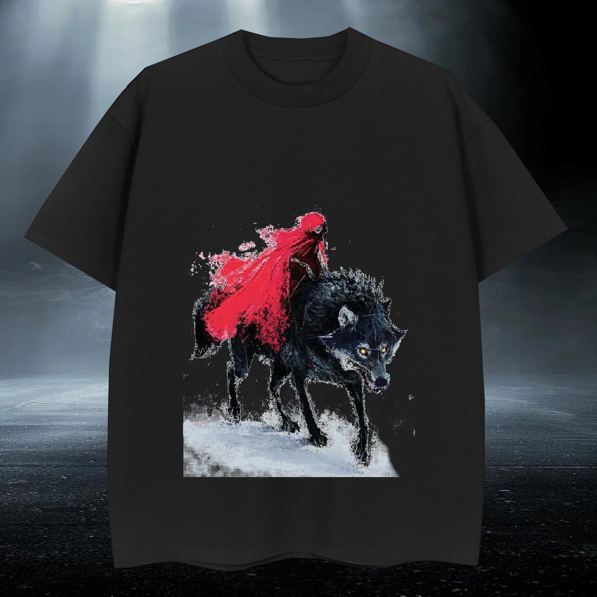 Cool Design Men Clothes T-Shirt 100% Cotton 230g Casual wolf DIY Printed Round Neck Short Sleeve Designer T shirt Wear