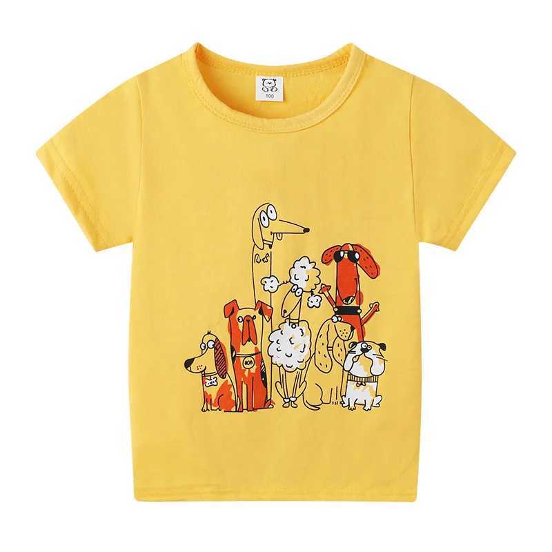 T-shirts Baby Boys Girls Summer T-shirt Kid Cartoon Animal Tops Tees T Shirt Tshirt Size 3 4 5 6 Year Children Cotton ClothingL24729