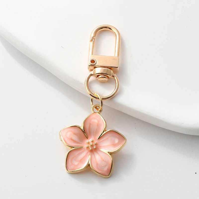 Lovely Enamel Keychains Beautiful Multiple Flowers Plants Key Rings For Women Girls Friendship Gift Handbag Decoration JewelryL240729