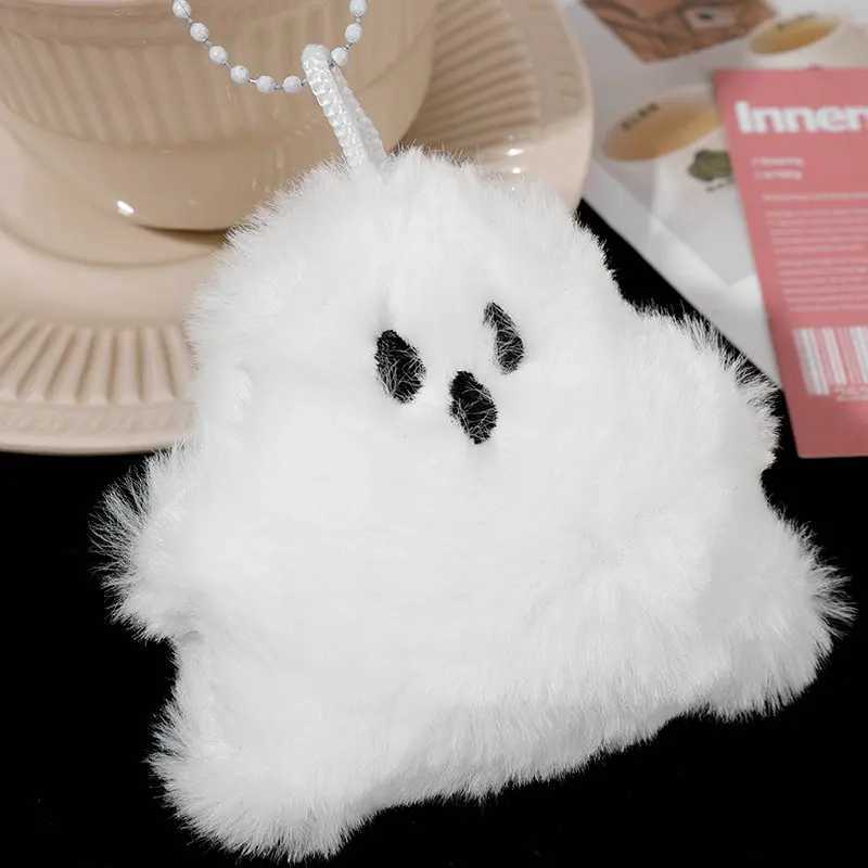 1/2pcs Funny White Ghost Keychain School Bag Pendant Doll Cute Plush Bag Hanging Accessories Doll Key Chains Childrens GiftL240729