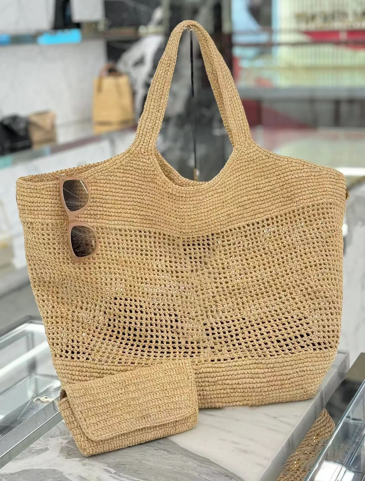 Icare Maxi Tote Bag Designer Bag Women Luxury Handbag Raffias Hand-Embroidered Straw Bag High Quality Beach Bag Large Capacity Totes Shopping Bag Shoulder Bags Purse