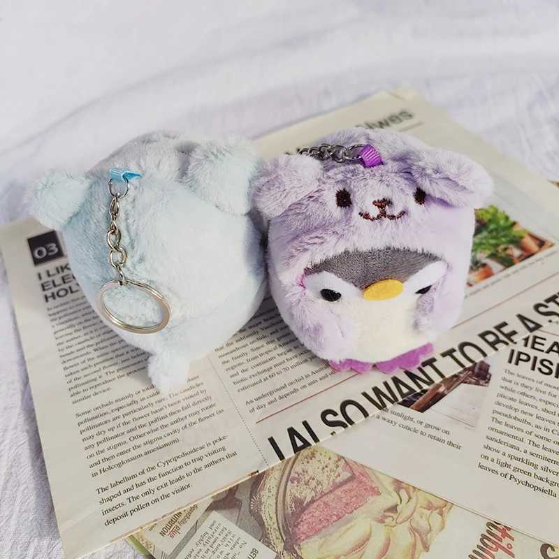 Plush Cartoon Keychain Cute Penguin Doll Bag Pendants Keychains Toys Soft Cotton Key Chain Girls And Kids GiftsL240729